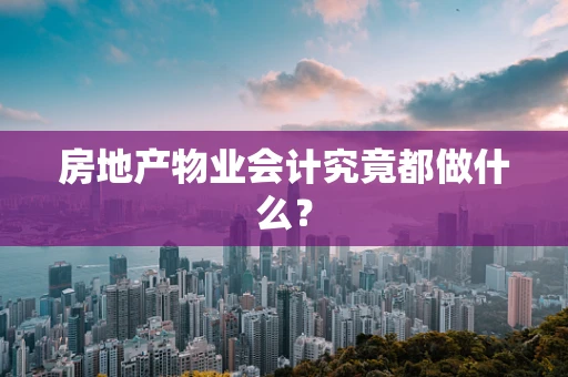 房地产物业会计究竟都做什么？